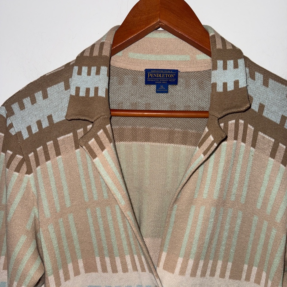✨ Pendleton Linen-Cotton Patterned Cardigan Blazer – XL Petite✨ - Picture 5 of 14
